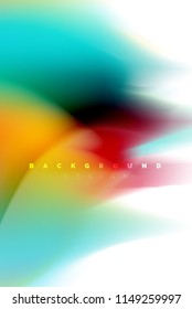 Holographic paint explosion design, fluid colors flow, colorful storm. Liquid mixing colours motion concept, trendy abstract background layout template for business presentation, app wallpaper banner