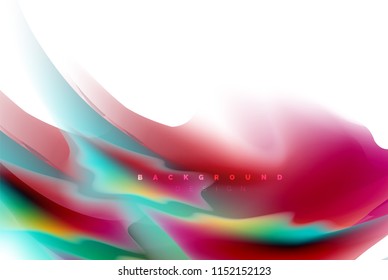 Holographic paint explosion design, fluid colors flow, colorful storm. Liquid mixing colours motion concept, trendy abstract background layout template for business presentation, app wallpaper banner