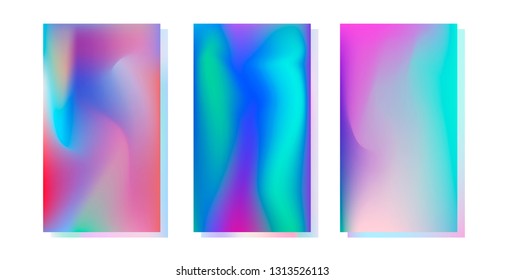 Holographic paper/ foil. Set of abstract vector backgrounds and textures for design.