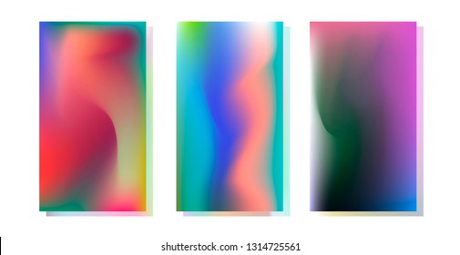 Holographic paper/ foil. Set of abstract vector backgrounds and textures for design.