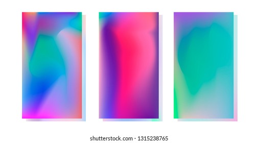 Holographic paper/ foil. Set of abstract vector backgrounds and textures for design.