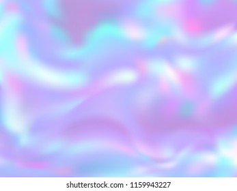 Holographic paper minimalist background in neon colors. Fashion magazine cover background with neon metallic gradient hologram. Holographic vector design for poster, brochure, invitation, cover.