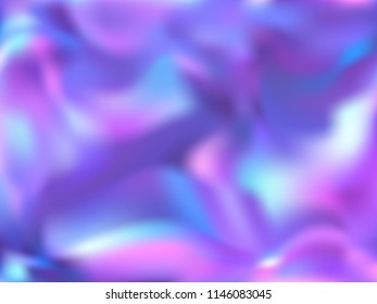 Holographic paper minimalistic background in neon colors. Fashion magazine cover background with neon metallic gradient hologram. Holographic vector design for poster, booklet, catalog cover.