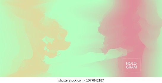 Holographic Paper Vector Background. Horizontal Glam Colour Iridescent Pattern. Abstract Gradient Neon Glitch Wallpaper. Unfocused Lights, Contrast Holographic Background, Bright Luxury Pattern.