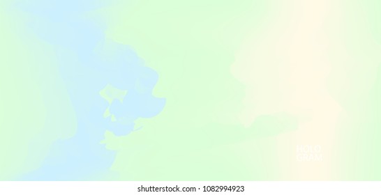 Holographic Paper Vector Background. Horizontal Glam Colour Iridescent Texture. Abstract Gradient Neon Cool Teal Wallpaper. Defocused Lights, Contrast Holographic Background, Bright Luxury Pattern.