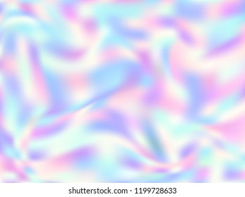 Holographic paper vintage background in neon colors. Fashion magazine cover background with neon metallic gradient hologram. Holographic vector design for poster, brochure, invitation, cover.