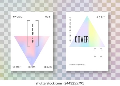 Holographic Pattern. Graphic Effect. Colorful White Template. Minimalist Poster. Violet 1980 Flyer. Modern Design. Spectrum Background. Pink Holographic Pattern