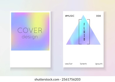 Holographic Pattern. Violet Minimalist Flyer. Colorful White Backdrop. Graphic Concept. Modern Effect. Hologram Foil. Neon Texture. Blue Holographic Pattern