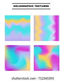 Holographic pearly acid vector backgrounds set.