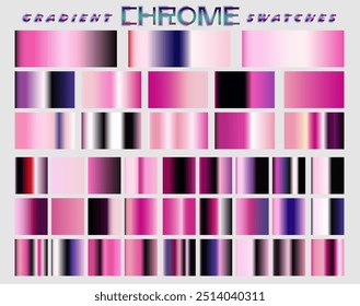 Holographic pinkish gradients of bright chrome metallic colors for design and vector illustrations.