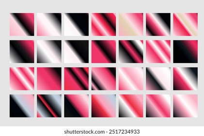 Holographic pinkish gradients of bright chrome metallic colors for design and vector illustrations.