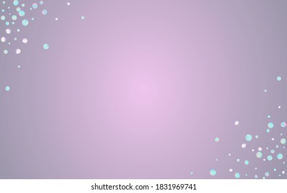 Holographic Polka Decoration Blue Background. Unicorn Independence Shine Banner. Fun Backdrop. Magic Vector Design.