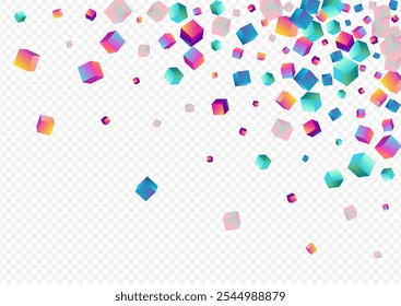 Holographic Polygon Vector Transparent Background. Bright Abstract Rhombus Brochure. 3d Cube Pattern. Multicolored Brick Business Image. - Powered by Shutterstock - Get 15% off with code: PIKWIZARD15