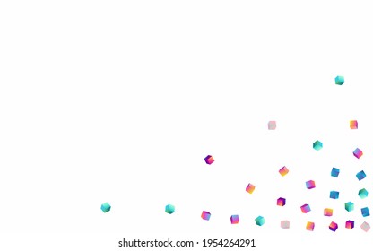 Fondo blanco del vector del polígono holográfico. Funda de ladrillo brillante abstracta. Fondo de escritorio de Bloque Perspectivo. Folleto de estructura de elementos de degradado.