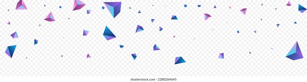 Holographic Polyhedron Vector Panoramic Transparent Background. Magical Modern Geometric Template. Digital Trendy Pyramid Flyer. Rainbow Triangle Minimal Cover.