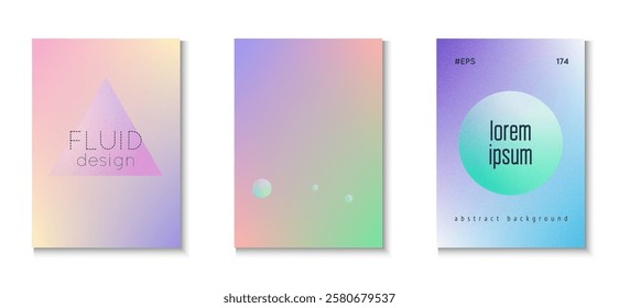 Holographic Poster. Grainy 3d Design. Cyberpunk Circle Illustration. Hologram Placard. Memphis Elements. Abstract Shape. Pink Texture Triangle Set. Violet Holographic Poster