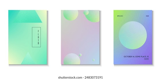 Holographic Poster. Minimal Design. Grain Gradient Shape. Elegant Elements. Multyplying Trend Illustration. Violet Noise 3d Set. Hologram Banner. Purple Holographic Poster