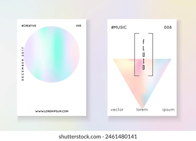 Holographic Poster. Plastic Screen. Purple Minimalist Label. Gradient Fluid. Modern Effect. Abstract Foil. Isolated Prism Illustration. Violet Holographic Poster