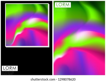 Holographic poster set. Abstract backgrounds. Futuristic holographic poster with gradient mesh.