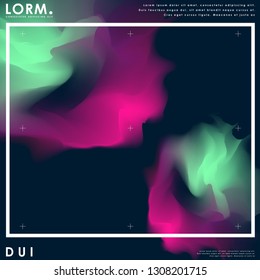 Holographic poster set. Abstract backgrounds. Futuristic holographic poster with gradient mesh. dark back ground.