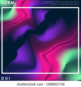 Holographic poster set. Abstract backgrounds. Futuristic holographic poster with gradient mesh. dark back ground.