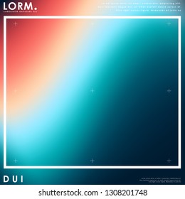Holographic poster set. Abstract backgrounds. Futuristic holographic poster with gradient mesh. blue back ground.