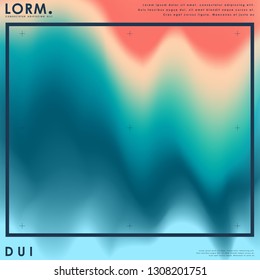 Holographic poster set. Abstract backgrounds. Futuristic holographic poster with gradient mesh. blue back ground.