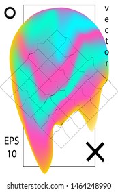 Holographic poster. Trendy liquid art.