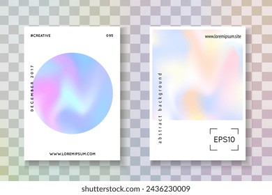 Holographic Presentation. Gradient Mesh. Memphis Design. Plastic Banner. Pearlescent Shape. Isolated Pearl Backdrop. Purple Geometry Label. Pink Holographic Presentation