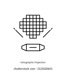 holographic projection icon. Outline style icon design isolated on white background