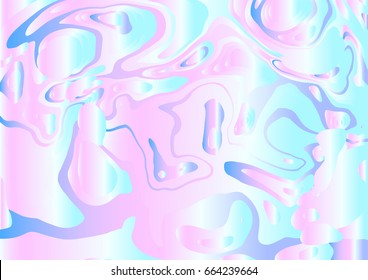 Holographic psychedelic glitched background with petrol stains.