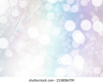 Holographic radiant vector design frame. Stylish gray and rainbow glitter card. Bokeh cloud card. Sparkling texture.Trendy wedding invitation. Glamour fairytale elegant decoration.Fantasy pastel color