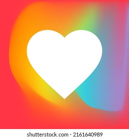 Holographic rainbow fluid liquid heart  heart shape in lgbt rainbow flag  Vibrant colorful colors isolated white background  Editable vector illustration
