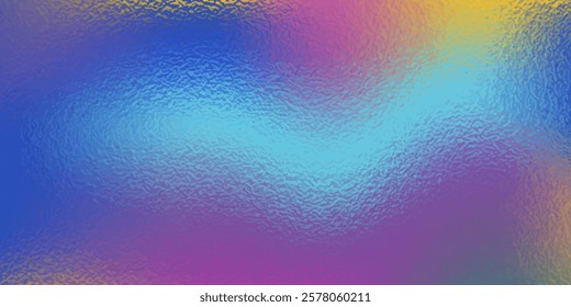 Holographic rainbow foil, Shiny metallic texture background vector.