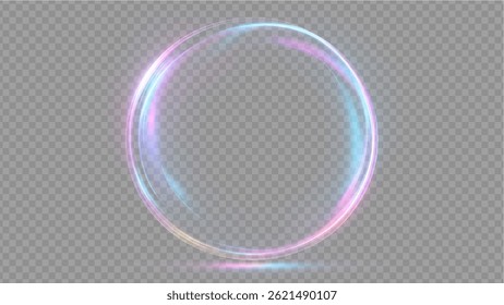 Holographic Rainbow Light Ring on Transparent Background
