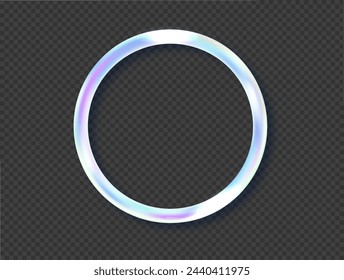 Holographic Reflections Circle Frame with Prism Light Effect