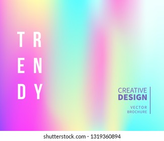 Holographic retro 80s, 90s vector futuristic cover. Abstract poster, flyer template. Mesh gradient shapes. Trendy minimal colorful branding design background.