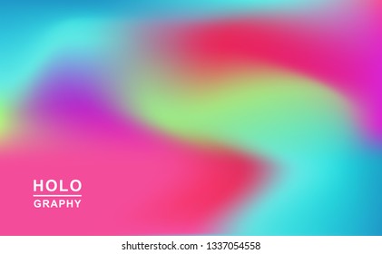 Holographic retro 80s, 90s vector futuristic cover. Abstract poster, flyer template. Mesh gradient shapes. Trendy minimal colorful branding design background.