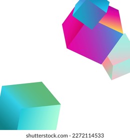 Fondo blanco del vector de rhombus holográfico. Imagen de la caja de estilo brillante. 3.ª Papel Confetti. Cubierta de la perspectiva de ladrillo arco iris.