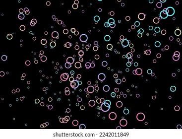 Holographic rings geometric abstract tech background. Vector art colorful design