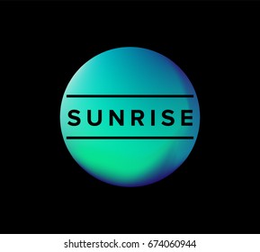 Holographic round frame. Trendy backdrop for logos, signs or lettering. 