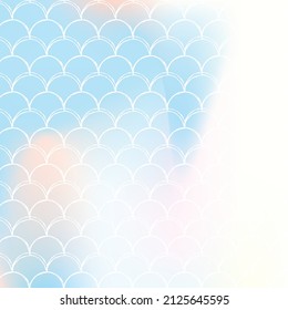 Holographic scale background with gradient mermaid. Bright color transitions. Fish tail banner and invitation. Underwater and sea pattern for girlie party. Bright backdrop with holographic scale.