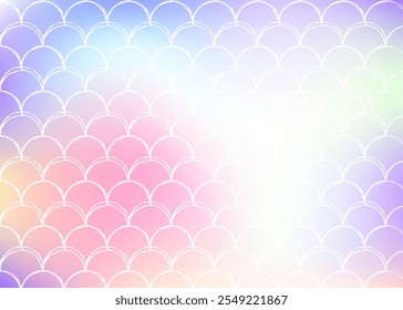 Holographic scale background with gradient mermaid.