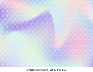 Holographic scale background with gradient mermaid.