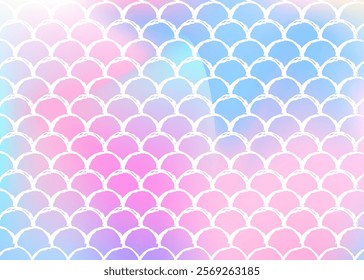Holographic scale background with gradient mermaid.