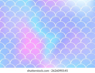 Holographic scale background with gradient mermaid.