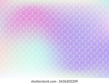 Holographic scale background with gradient mermaid.