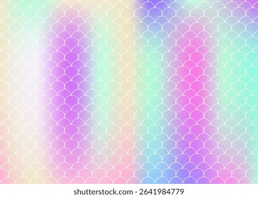 Holographic scale background with gradient mermaid.
