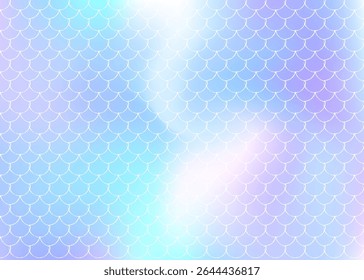Holographic scale background with gradient mermaid.