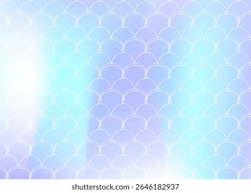 Holographic scale background with gradient mermaid.